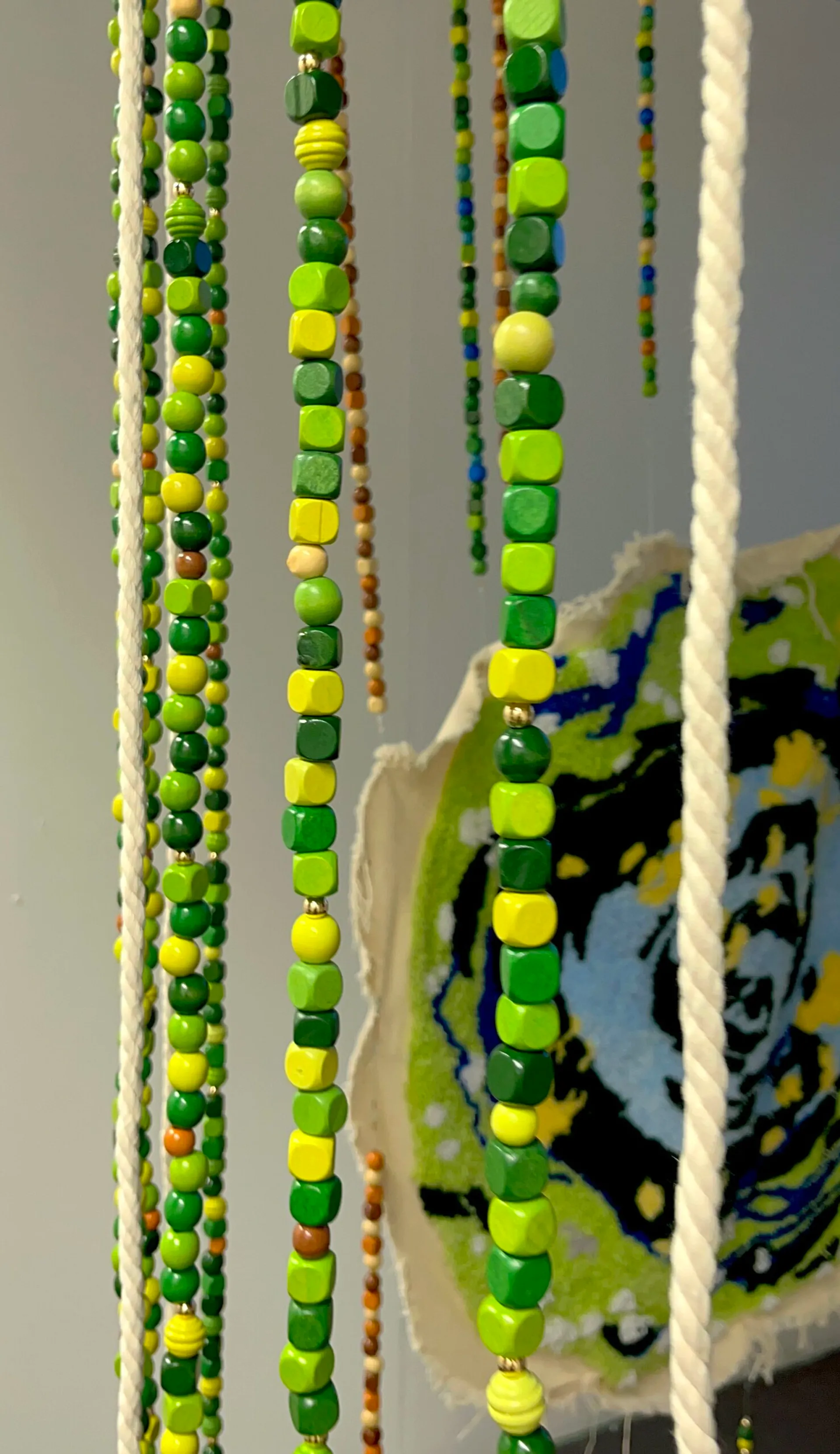 Tufting art with beads, installation