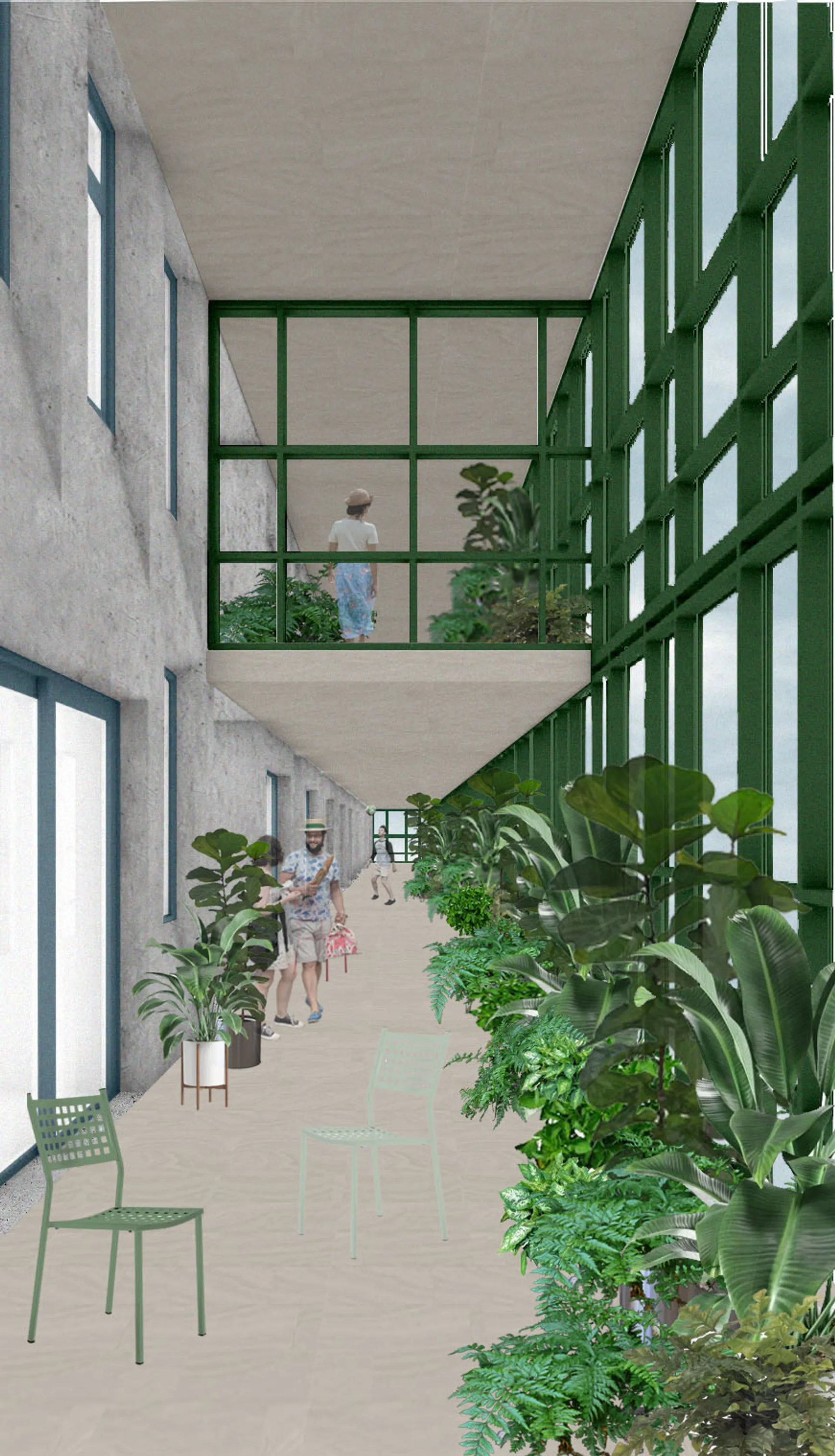 Interior image showing the new addition of the winter gardens to the west elevation